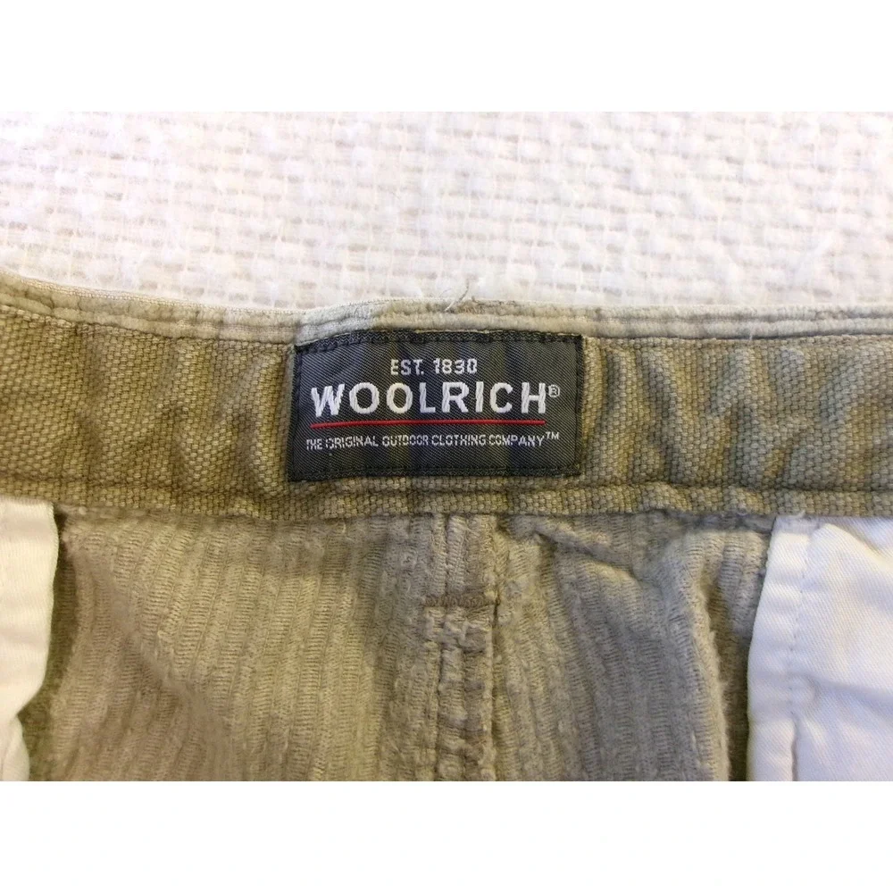 Woolrich Mens 39x29 Corduroy Pants Tan Pleated Front Straight Leg Outdoor Rugged